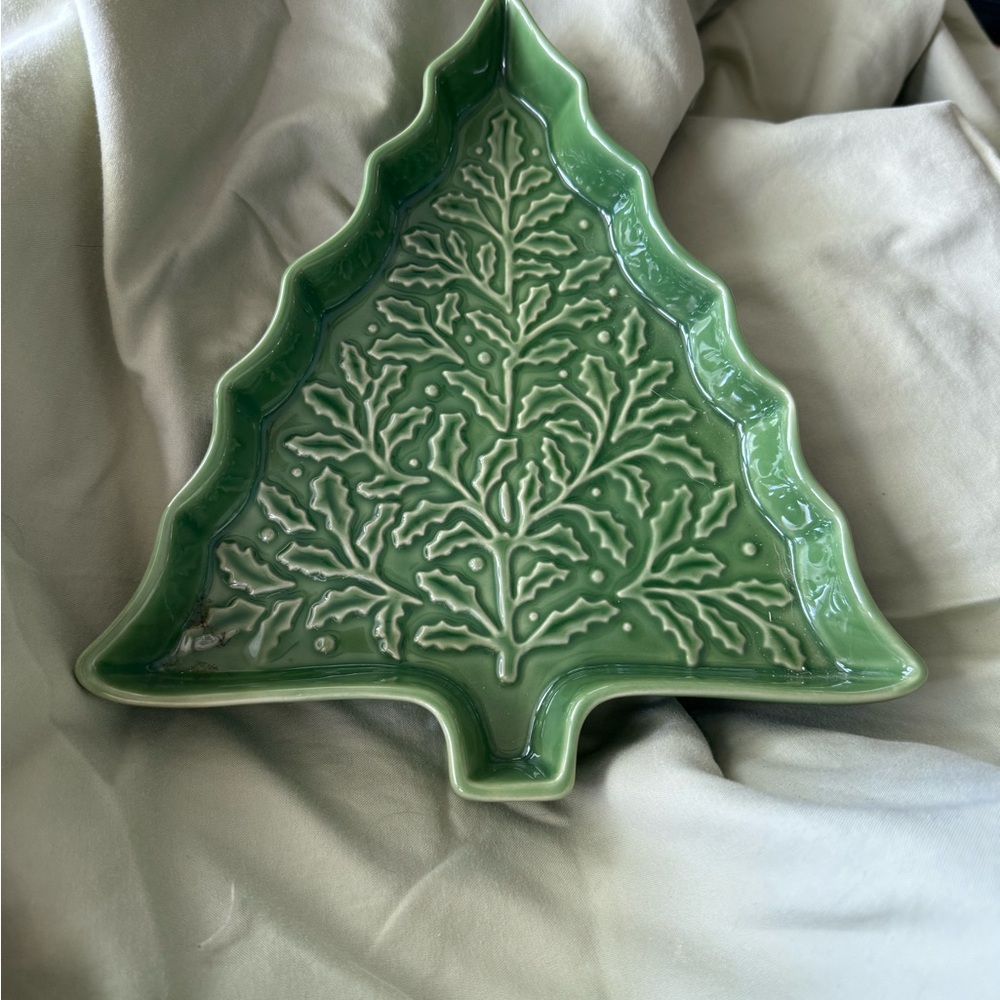 Hallmark Green Tree-Shaped Holiday Dish